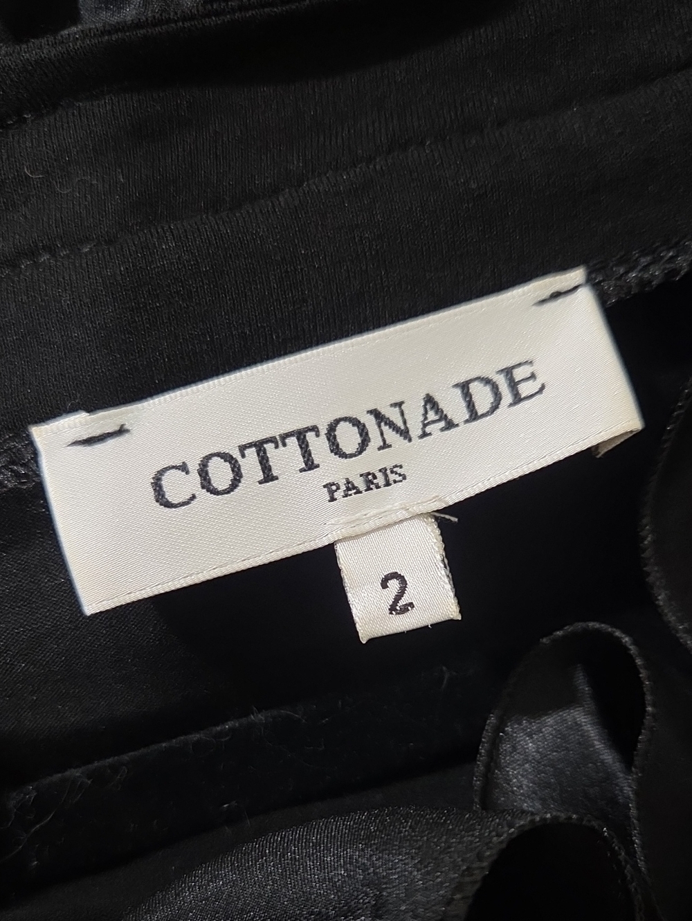 Cottonade Paris Black Cascading Ruffle Long Sleeve Top Size 2 - Picture 3 of 9